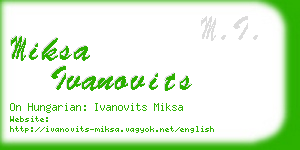 miksa ivanovits business card